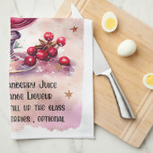 Schattige Poinsettia Cocktail Kerst Drink Recept Theedoek (Quarter Fold)