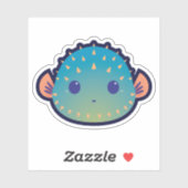 Schattige Poker Gezicht Pufferfish Sticker