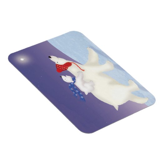 Schattige polair beer en welp kerstmagneet magneet (Rechterzijde)