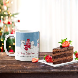 Schattige polaire Beren met rode kerstcadeaus Koffiemok