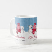 Schattige polaire Beren met rode kerstcadeaus Koffiemok (Voorkant links)