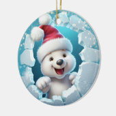 Schattige Polar Beer 3D Keramisch Ornament (Links)