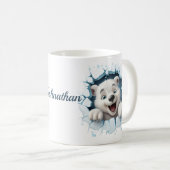 Schattige Polar Beer 3D Kerstmis Koffiemok (Voorkant rechts)