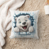 Schattige Polar Beer 3D Kerstmis Kussen (Deken)