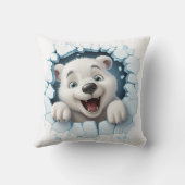 Schattige Polar Beer 3D Kerstmis Kussen (Achterkant)