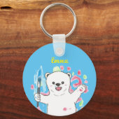 Schattige Polar beer Artist Art Sleutelhanger (Voorkant)
