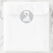 Schattige Polar Beer Baby shower Grijs Ronde Sticker (Tas)