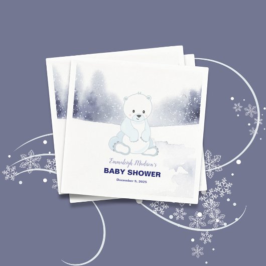 Schattige Polar Beer Baby shower Party Servet
