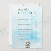 Schattige Polar Beer Blauw Winter Baby shower Game