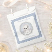 Schattige Polar Beer Blauw Winter Jongen Baby show Bedankzakje (Geknipt)