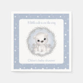 Schattige Polar Beer Blauw Winter Jongen Baby show Servet (Voorkant)