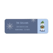 Schattige Polar Beer Blue Holiday Retour Adres Lab Etiket (Voorkant)