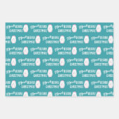 Schattige Polar Beer Cartoon Beary Christmas Blauw Inpakpapier Vel (Voorkant 3)