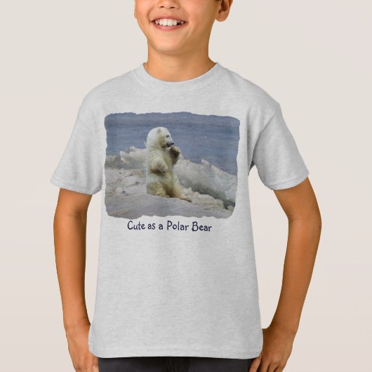 Schattige Polar Beer Cub & Arctic Ice Kinder Shirt (Voorkant)