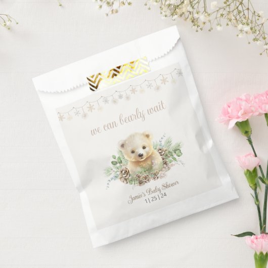 Schattige Polar Beer Cub Barly Wachten Winter Baby Bedankzakje (Gezegeld)