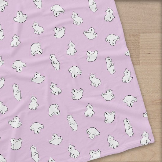 Schattige Polar Beer Cubs - Icy Pink - Fleece Deken