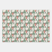 Schattige Polar Beer Dierlijke Waterverf Groen Inpakpapier Vel (Voorkant 2)