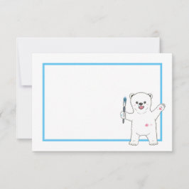 Schattige Polar beer Eenvoudige Platte Tekening /  Bedankkaart