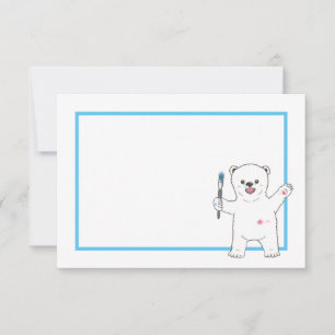 Schattige Polar beer Eenvoudige Platte Tekening / Bedankkaart