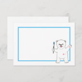 Schattige Polar beer Eenvoudige Platte Tekening /  Bedankkaart (Voorkant / Achterkant)