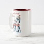 Schattige Polar Beer en Penguin Friends Kerst Mok (Voorkant links)