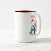 Schattige Polar Beer en Penguin Friends Kerst Mok (Voorkant rechts)