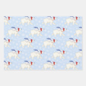 Schattige polar beer en welp kerst wrapping papier inpakpapier vel (Voorkant 3)