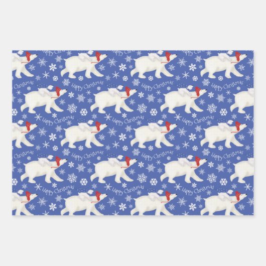 Schattige polar beer en welp kerst wrapping papier inpakpapier vel (Voorkant 2)