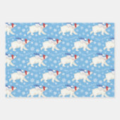 Schattige polar beer en welp kerst wrapping papier inpakpapier vel (Voorkant)