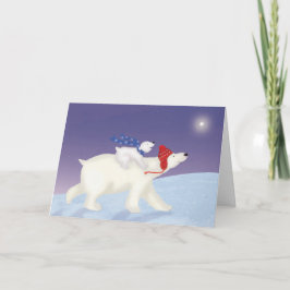 Schattige polar beer en welp kerstkaart kaart