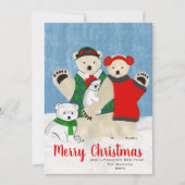 Schattige Polar Beer Familie van Vier Vrolijk Kers (Voorkant)