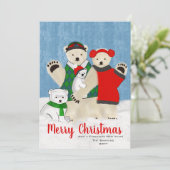 Schattige Polar Beer Familie van Vier Vrolijk Kers (Staand voorkant)