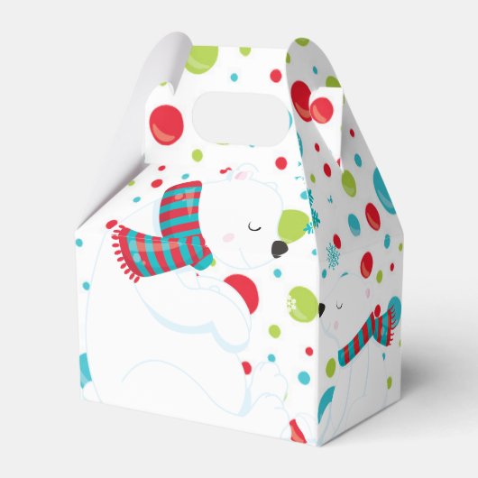 Schattige polar beer familie winter vrolijk kerstf bedankdoosjes (Achterkant)