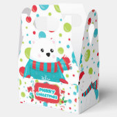 Schattige polar beer familie winter vrolijk kerstf bedankdoosjes (Geopend)