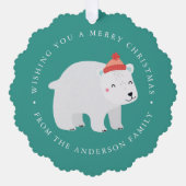 Schattige Polar Beer Fotovakantie Ornament Kaart (Voorkant)