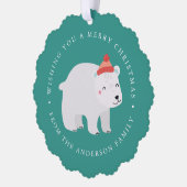 Schattige Polar Beer Fotovakantie Ornament Kaart (Links)