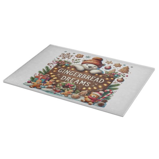 Schattige Polar Beer Gingerbread Dreams Snijplank (Hoek)