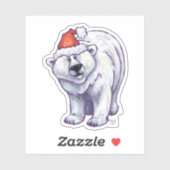 Schattige Polar Beer in een Santa Hat Sticker (Vel)