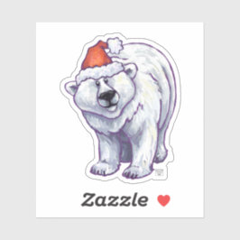 Schattige Polar Beer in een Santa Hat Sticker