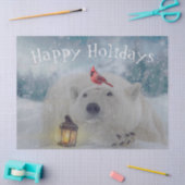 Schattige Polar Beer Kardinaal Vogel Winter Kerstm Tissuepapier (Craft)