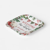 Schattige Polar Beer Kerst 1e verjaardag Papieren Bordje (Gebogen)