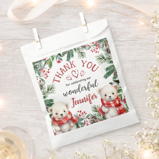 Schattige Polar Beer Kerst 2e Verjaardag Bedankzakje (Geknipt)