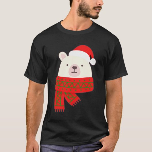 Schattige Polar Beer Kerst Beary Kerstcadeau T-shirt (Voorkant)