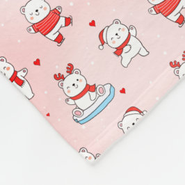 Schattige Polar Beer Kerst Naadloos Patroon Fleece Deken