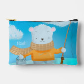 Schattige Polar Beer Kind Potlood Pouch met Naam Etui (Voorkant)