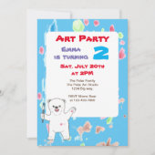Schattige Polar beer kinder Kunst Verjaardagsfeest Kaart (Voorkant)