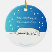 Schattige Polar Beer met de hand getekend originee Keramisch Ornament (Voorkant)