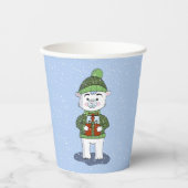 Schattige Polar Beer met Gifts Blue Holiday Paper Papieren Bekers (Voorkant)