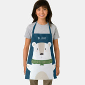 Schattige Polar Beer Modern Kinder Blauw Schort (Insitu)