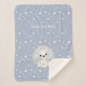 Schattige Polar Beer Naam Boy Blue Winter Warm Sherpa Deken (Voorkant)